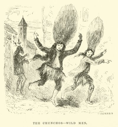 The Chunchos, wild men by Edouard Riou